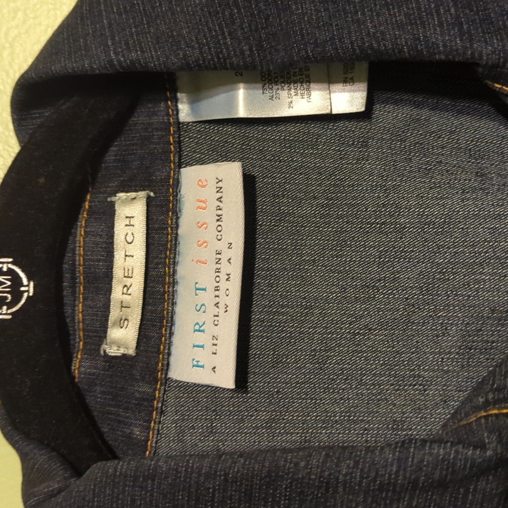 First Issue Plus Size Women's Jean Jacket - Picture 4 of 7